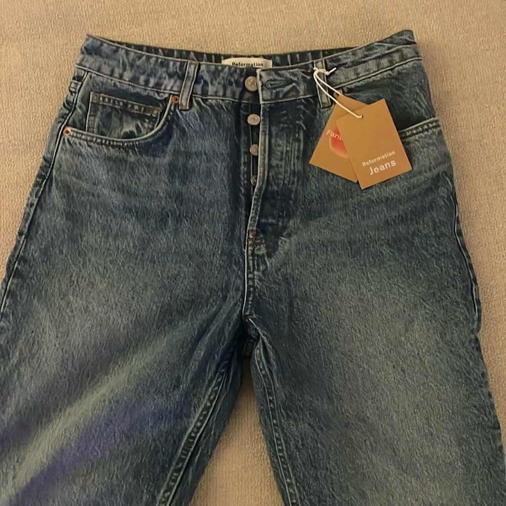 Reformation Cynthia High Rise Straight Cropped Jeans